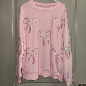 Women's Pink Bow Sweater Size M